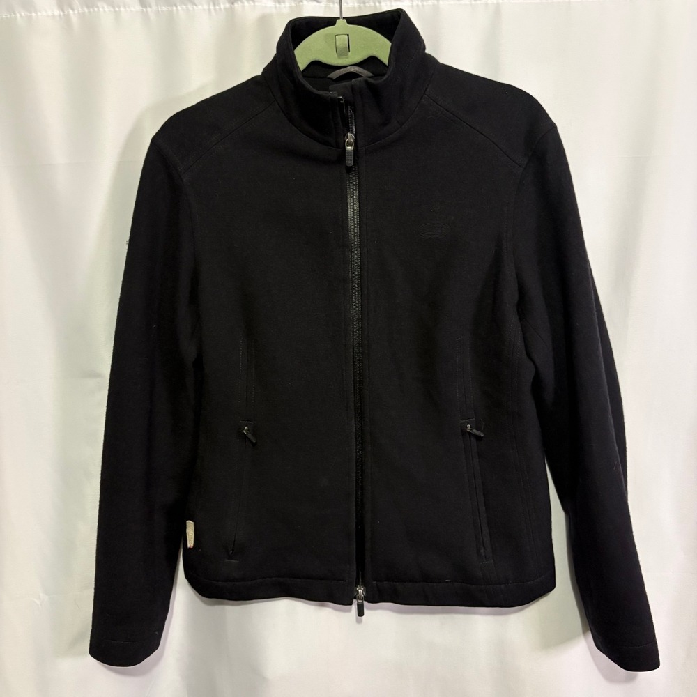 Icebreaker Coastal Womens Black 100% Merino Wool Full Zip Jacket Size M Outdoor